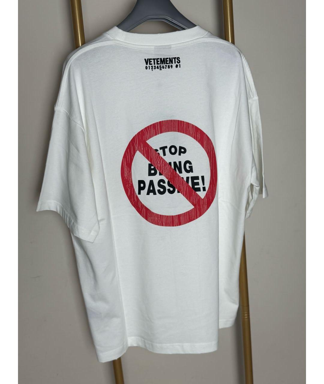 VETEMENTS Белая хлопковая футболка, фото 2