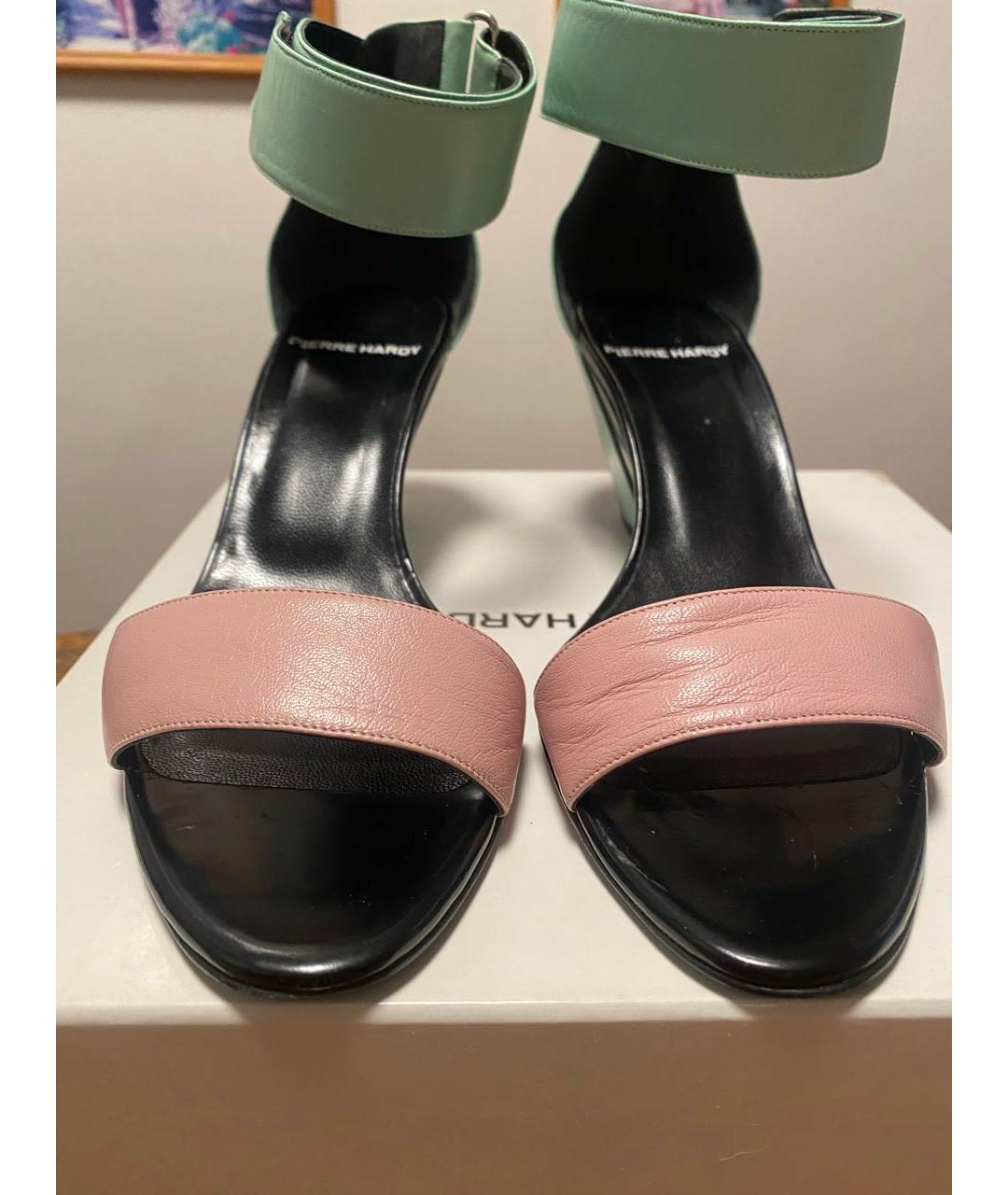 PIERRE HARDY Зеленые кожаные босоножки, фото 2