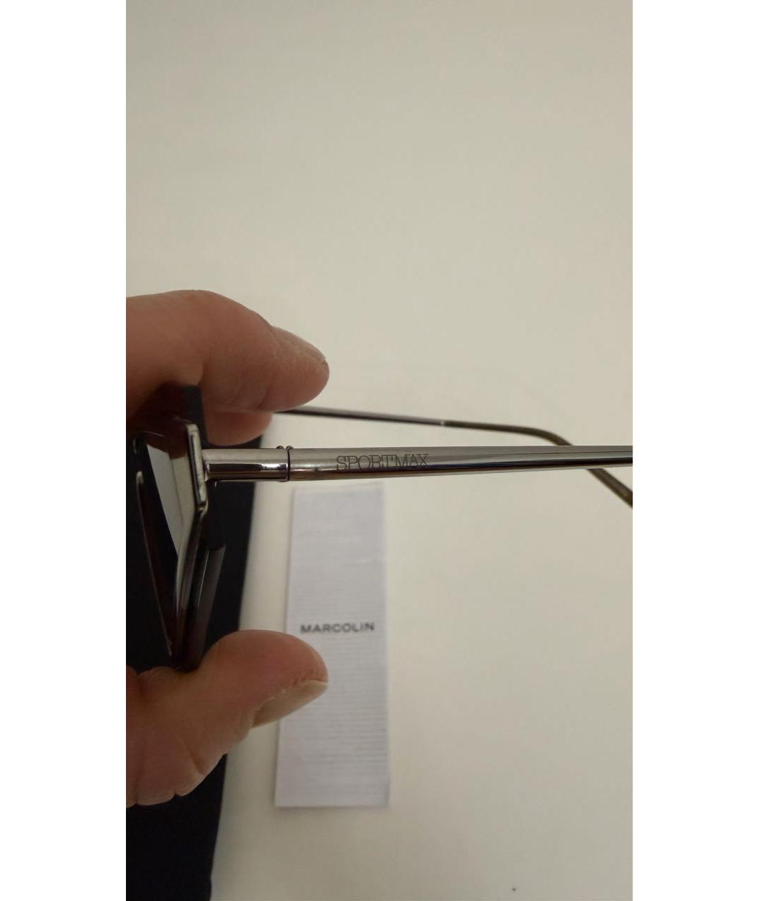 SPORTMAX Коричневые металлические солнцезащитные очки, фото 4