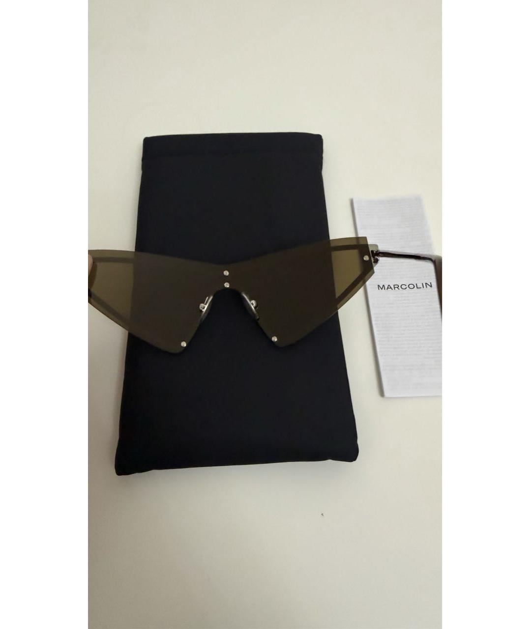 SPORTMAX Коричневые металлические солнцезащитные очки, фото 5