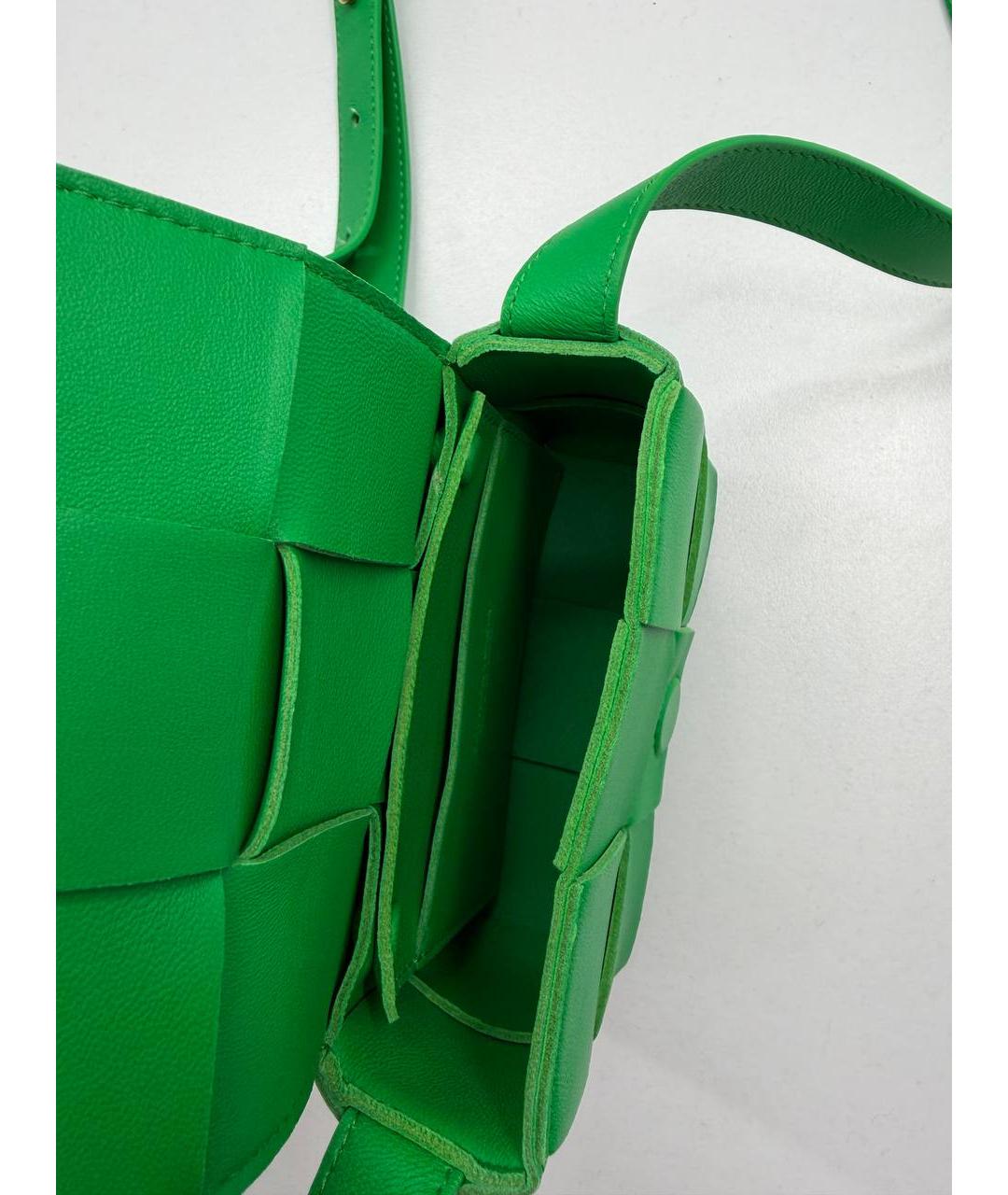BOTTEGA VENETA Зеленая кожаная сумка через плечо, фото 3