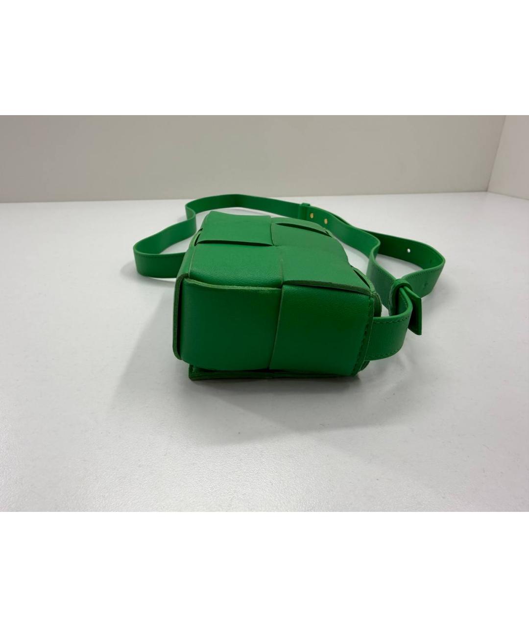 BOTTEGA VENETA Зеленая кожаная сумка через плечо, фото 6