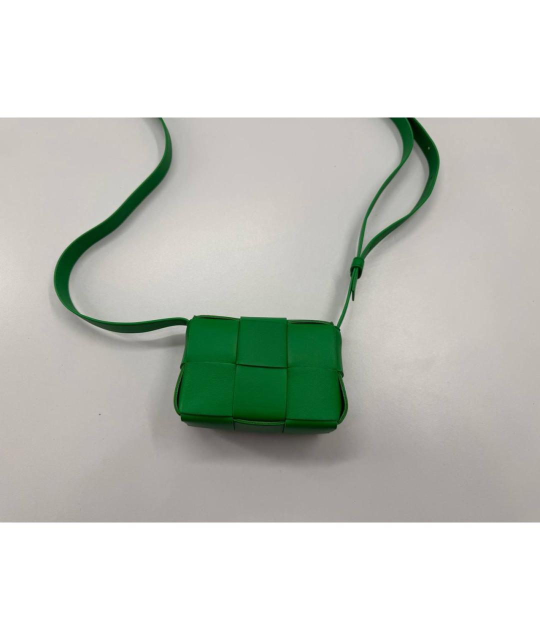 BOTTEGA VENETA Зеленая кожаная сумка через плечо, фото 4