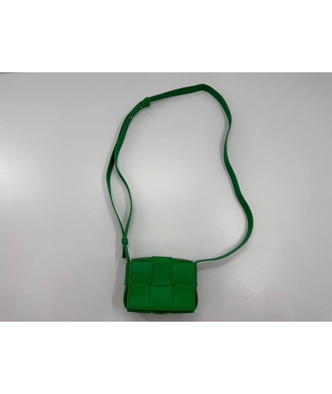 BOTTEGA VENETA Зеленая кожаная сумка через плечо, фото 8