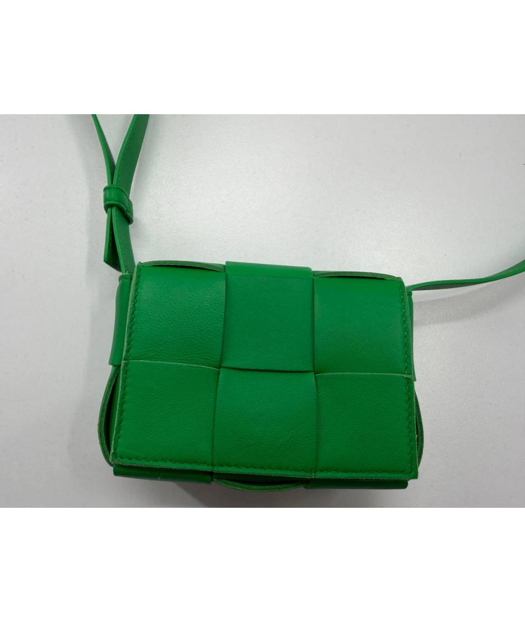 BOTTEGA VENETA Зеленая кожаная сумка через плечо, фото 2