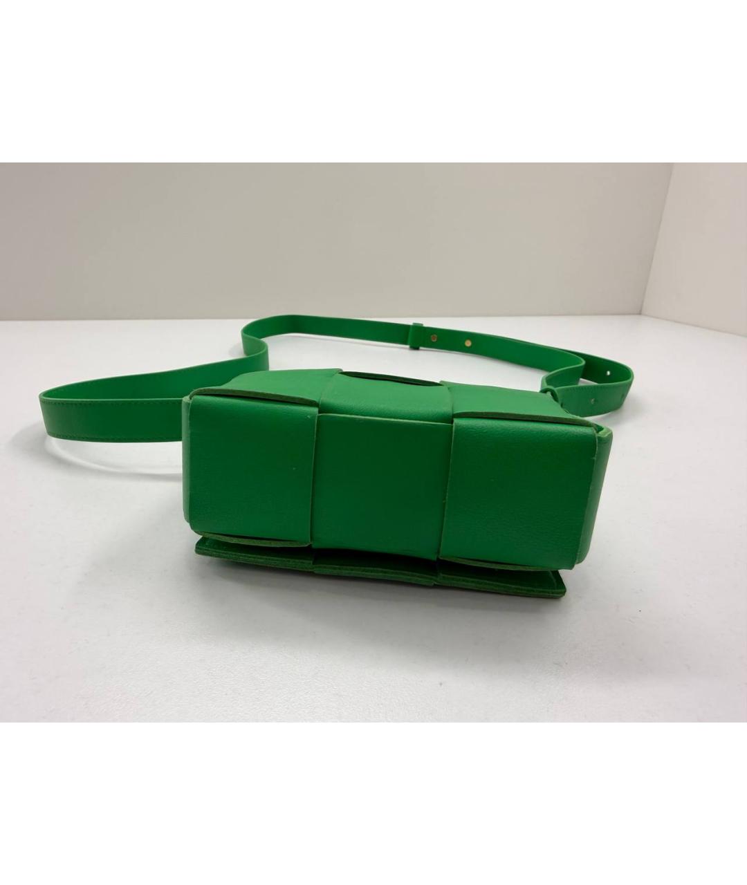 BOTTEGA VENETA Зеленая кожаная сумка через плечо, фото 5