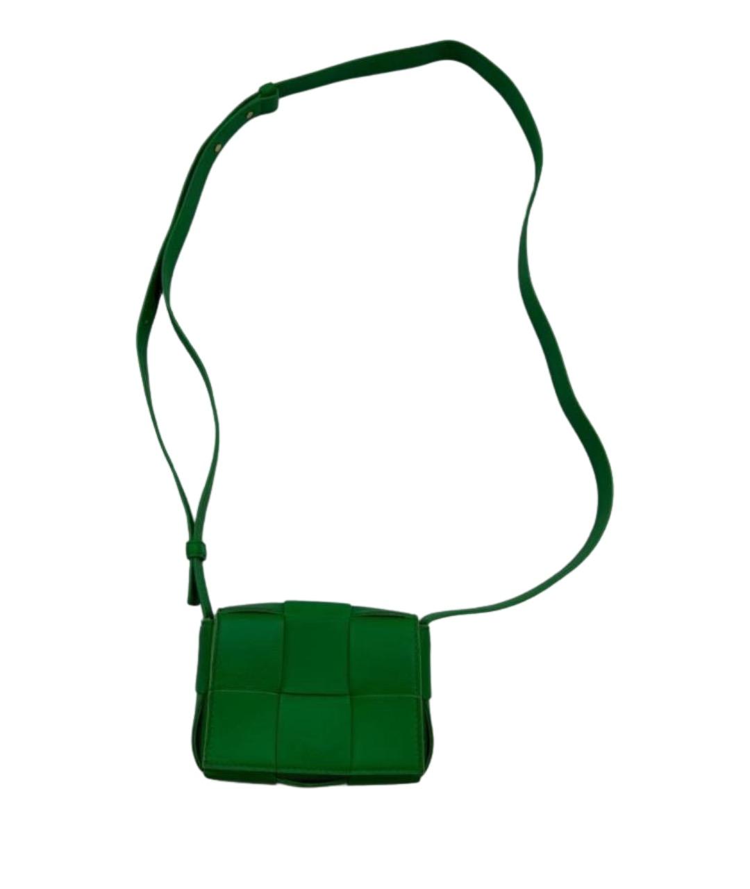 BOTTEGA VENETA Зеленая кожаная сумка через плечо, фото 1