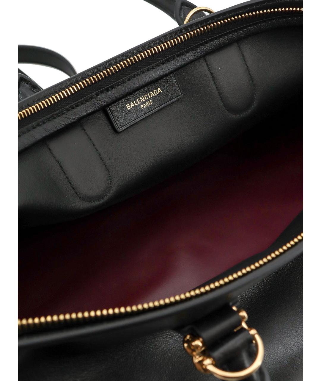 BALENCIAGA Черная кожаная сумка с короткими ручками, фото 5