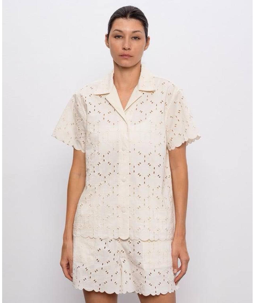 MONCLER Белая хлопковая блузы, фото 5