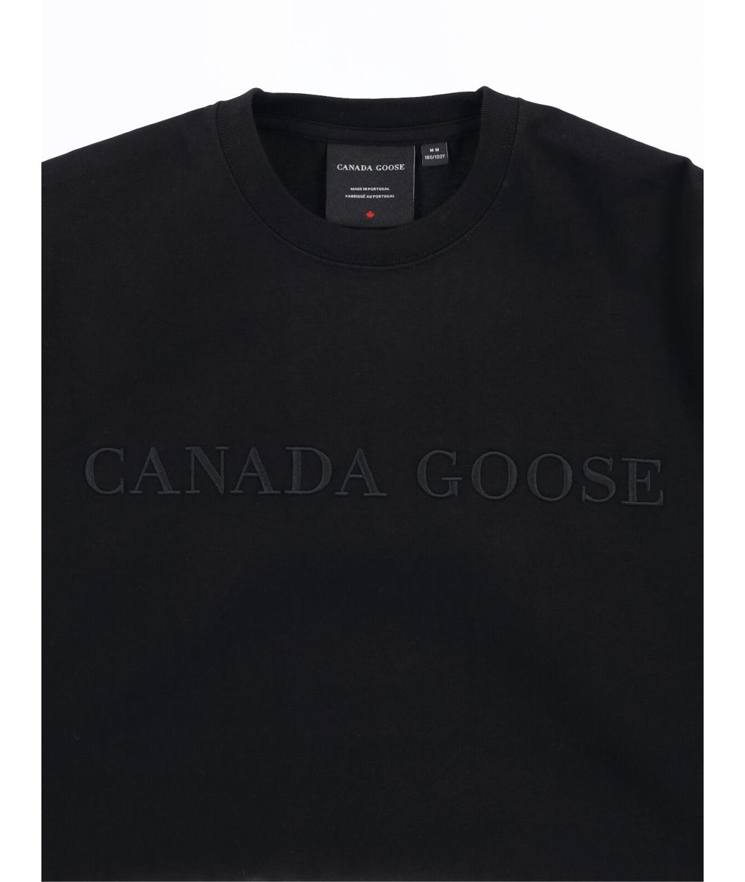 CANADA GOOSE Черная хлопковая футболка, фото 3