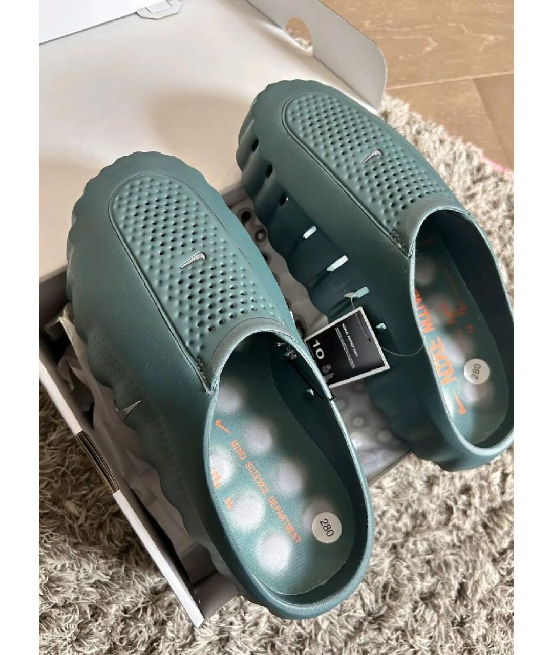 NIKE Зеленые шлепанцы, фото 3