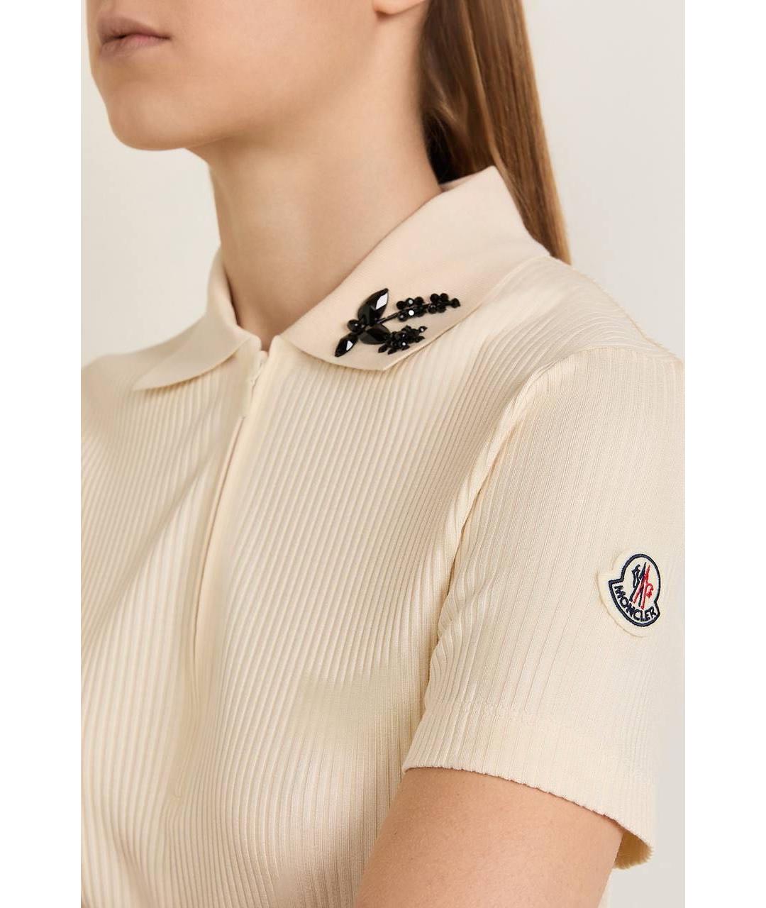 MONCLER Белая хлопковая футболка, фото 4