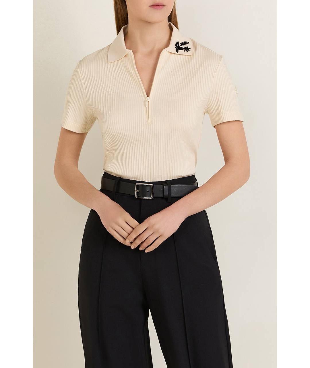 MONCLER Белая хлопковая футболка, фото 3