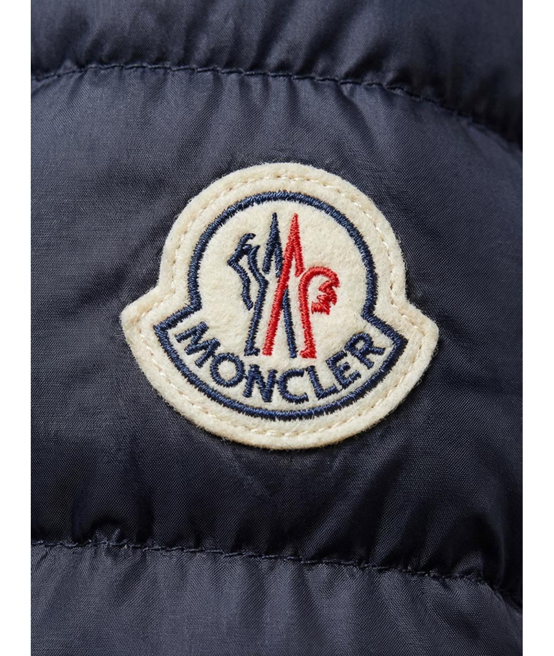 MONCLER Синий полиамидовый пуховик, фото 3