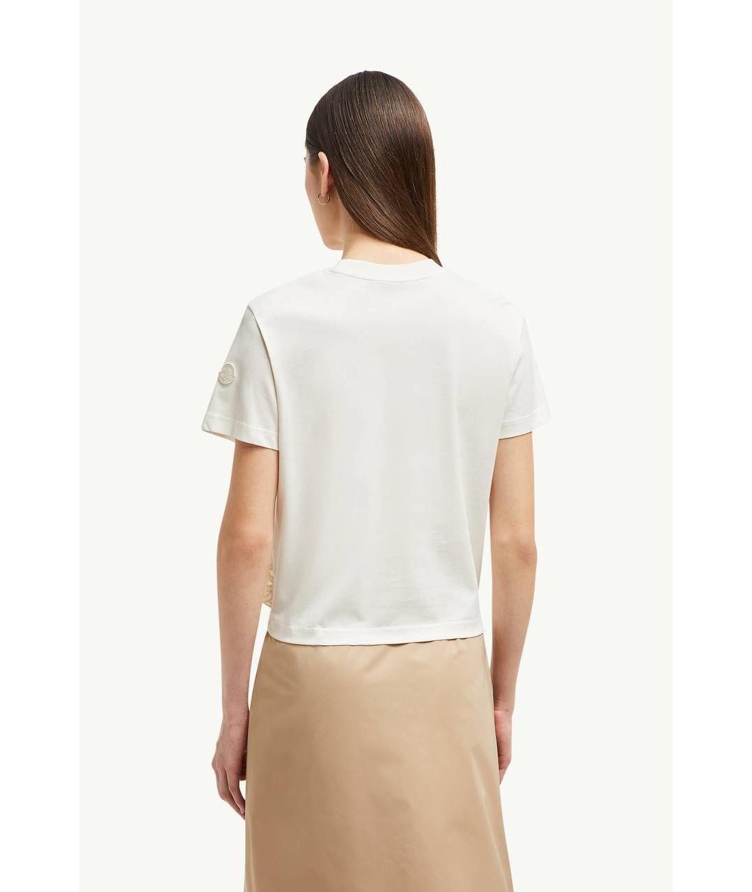 MONCLER Белая хлопковая футболка, фото 5