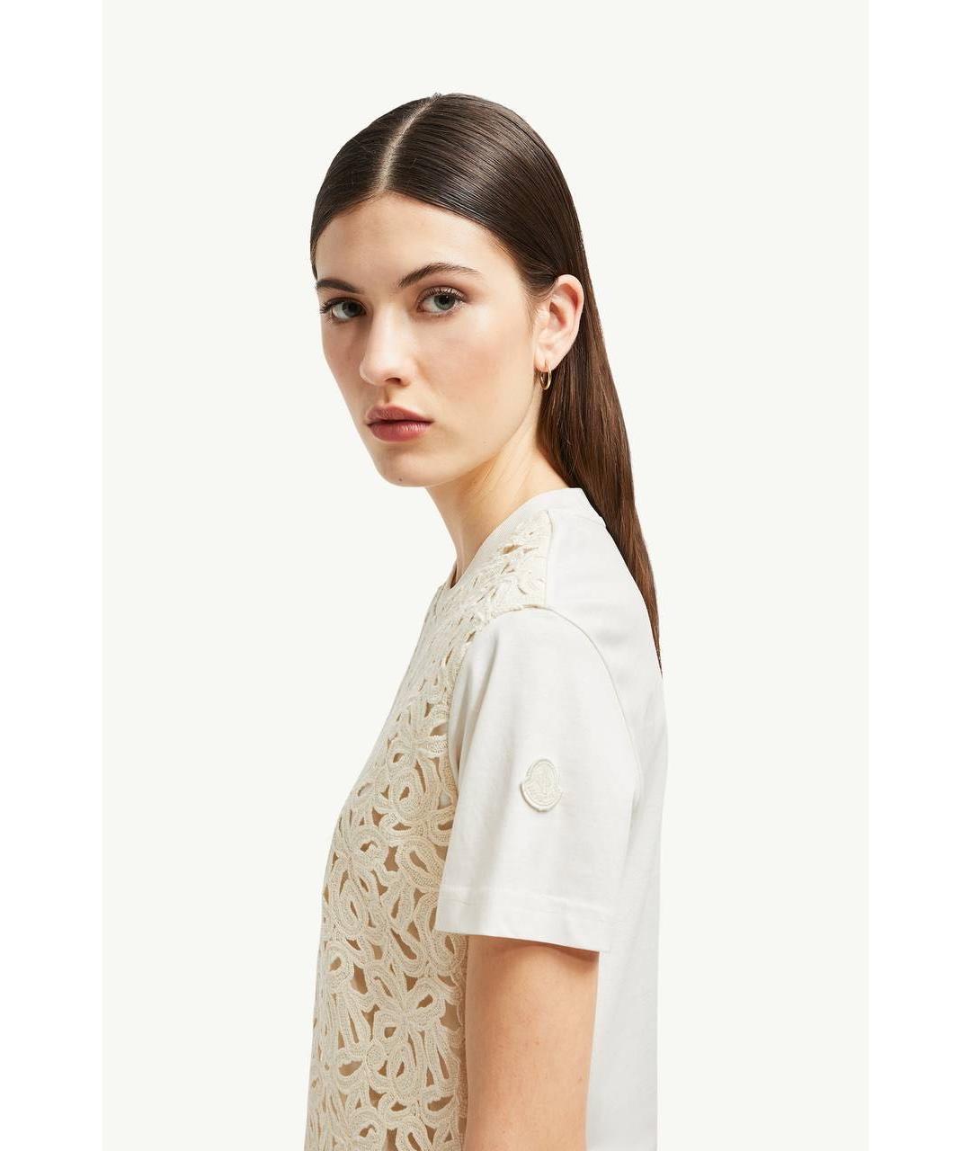 MONCLER Белая хлопковая футболка, фото 3