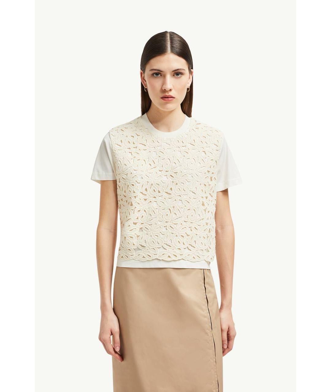 MONCLER Белая хлопковая футболка, фото 2