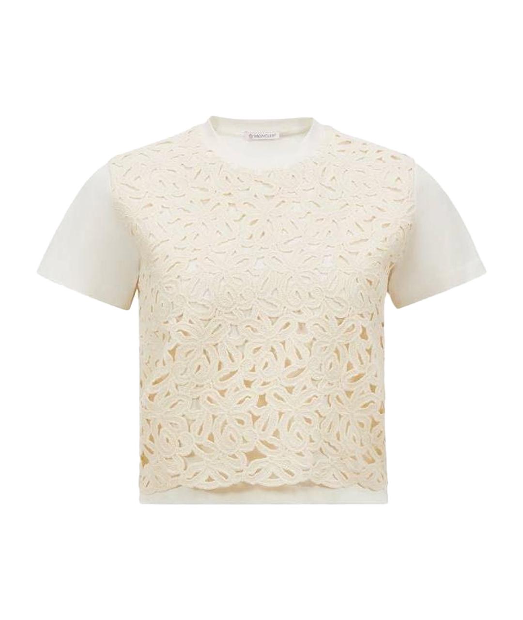 MONCLER Белая хлопковая футболка, фото 1