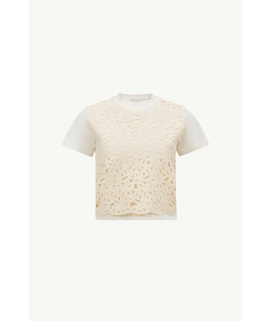 MONCLER Белая хлопковая футболка, фото 6