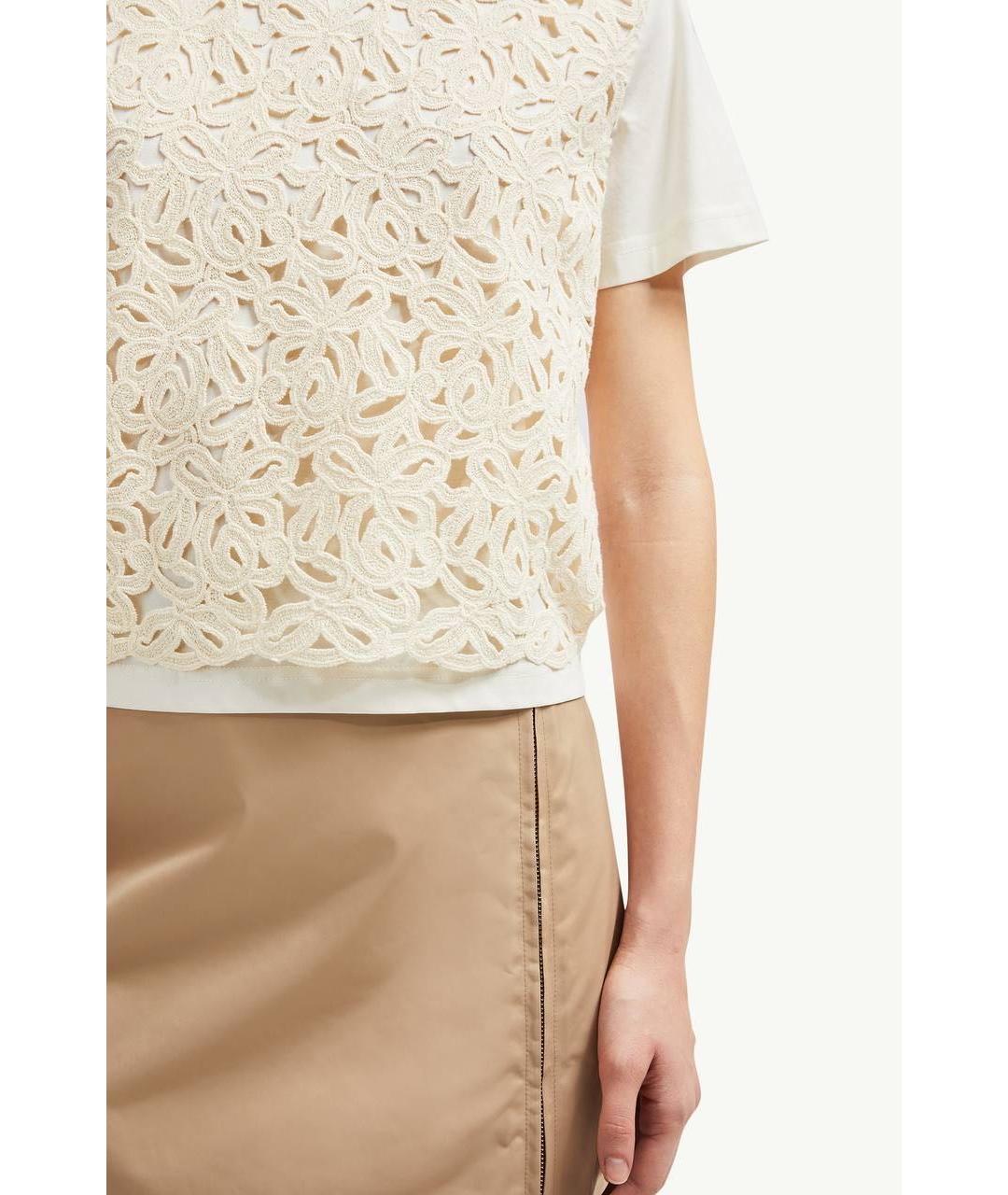 MONCLER Белая хлопковая футболка, фото 4