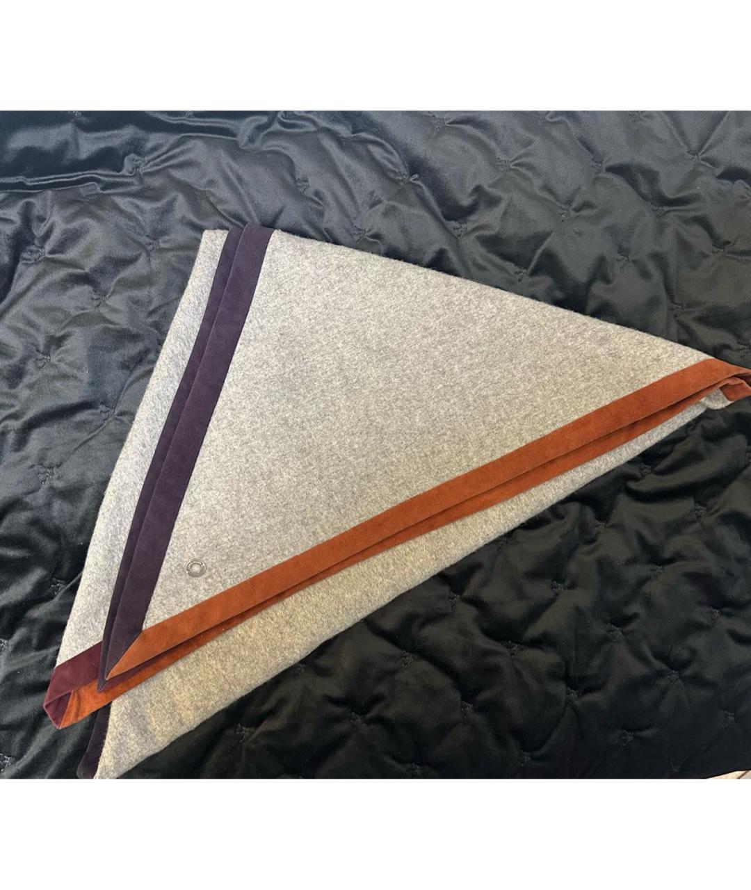 LORO PIANA Серый кашемировый платок, фото 8