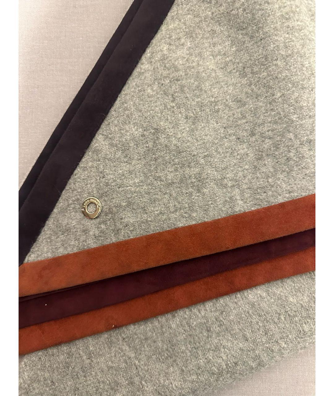 LORO PIANA Серый кашемировый платок, фото 5