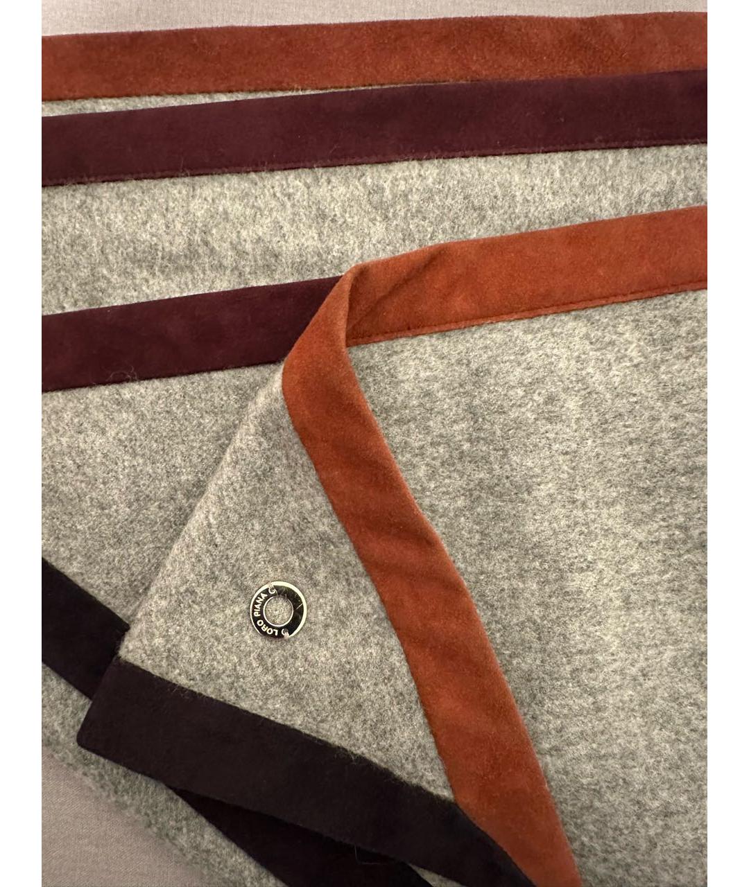 LORO PIANA Серый кашемировый платок, фото 2