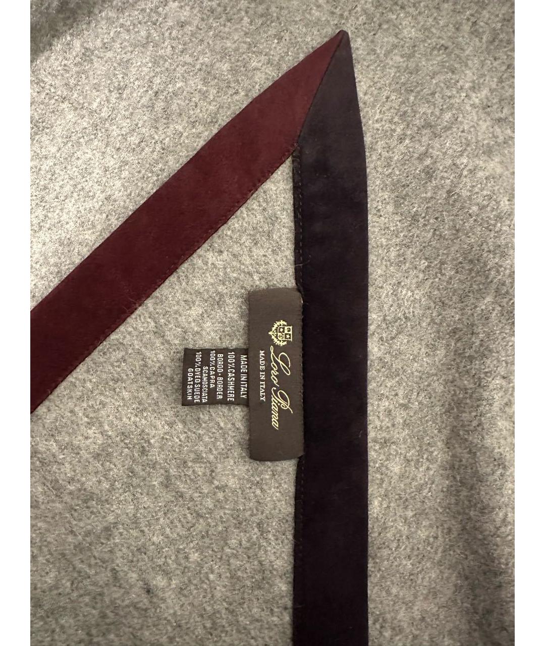 LORO PIANA Серый кашемировый платок, фото 4