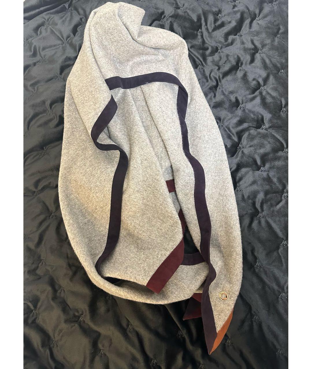 LORO PIANA Серый кашемировый платок, фото 7