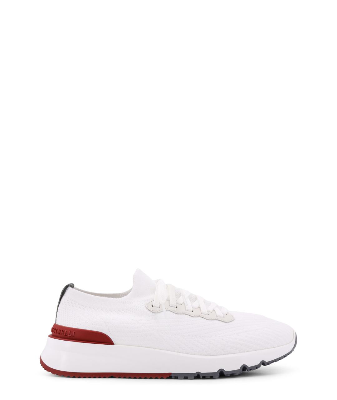 BRUNELLO CUCINELLI Белые текстильные низкие кроссовки / кеды, фото 1