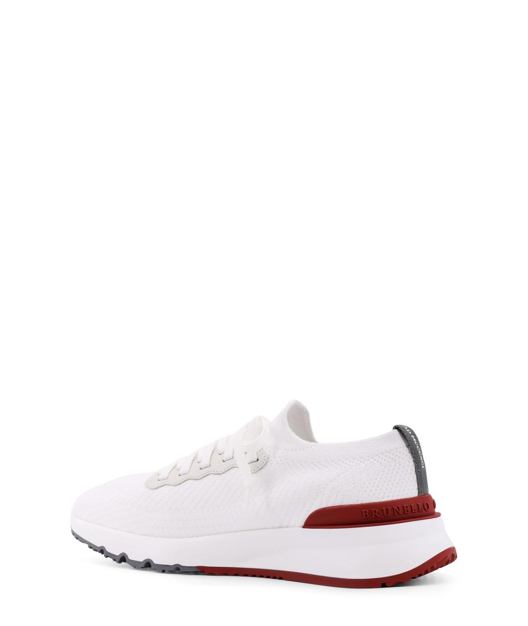 BRUNELLO CUCINELLI Белые текстильные низкие кроссовки / кеды, фото 3