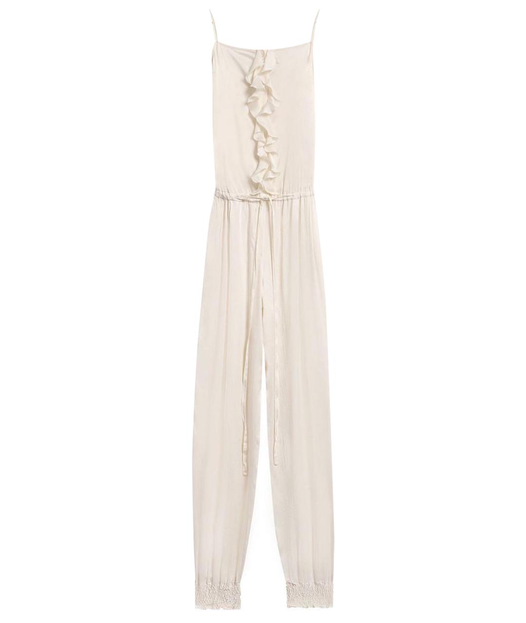 DOLCE&GABBANA Бежевый шелковый комбинезон, фото 1