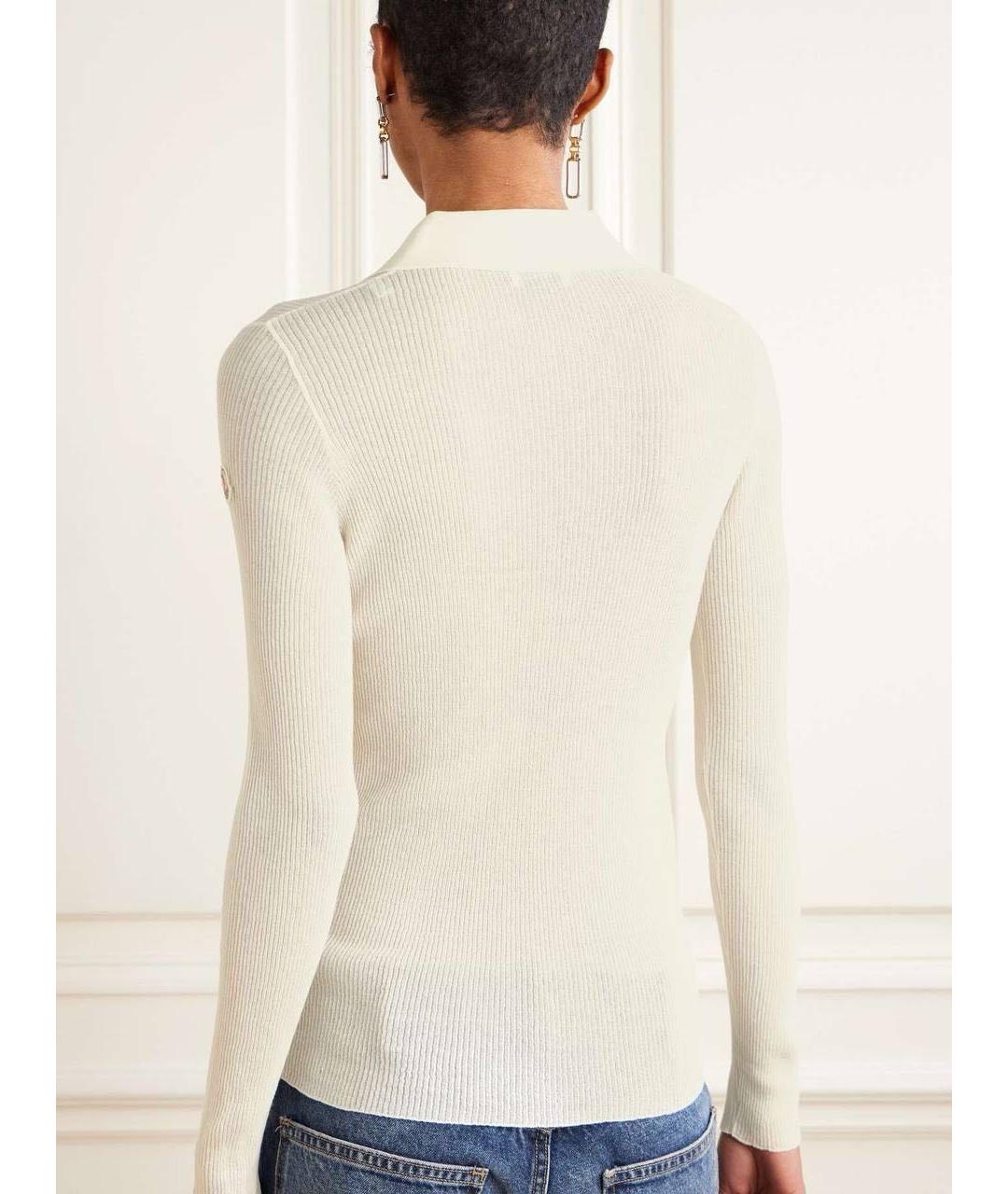 MONCLER Белый хлопковый джемпер / свитер, фото 4