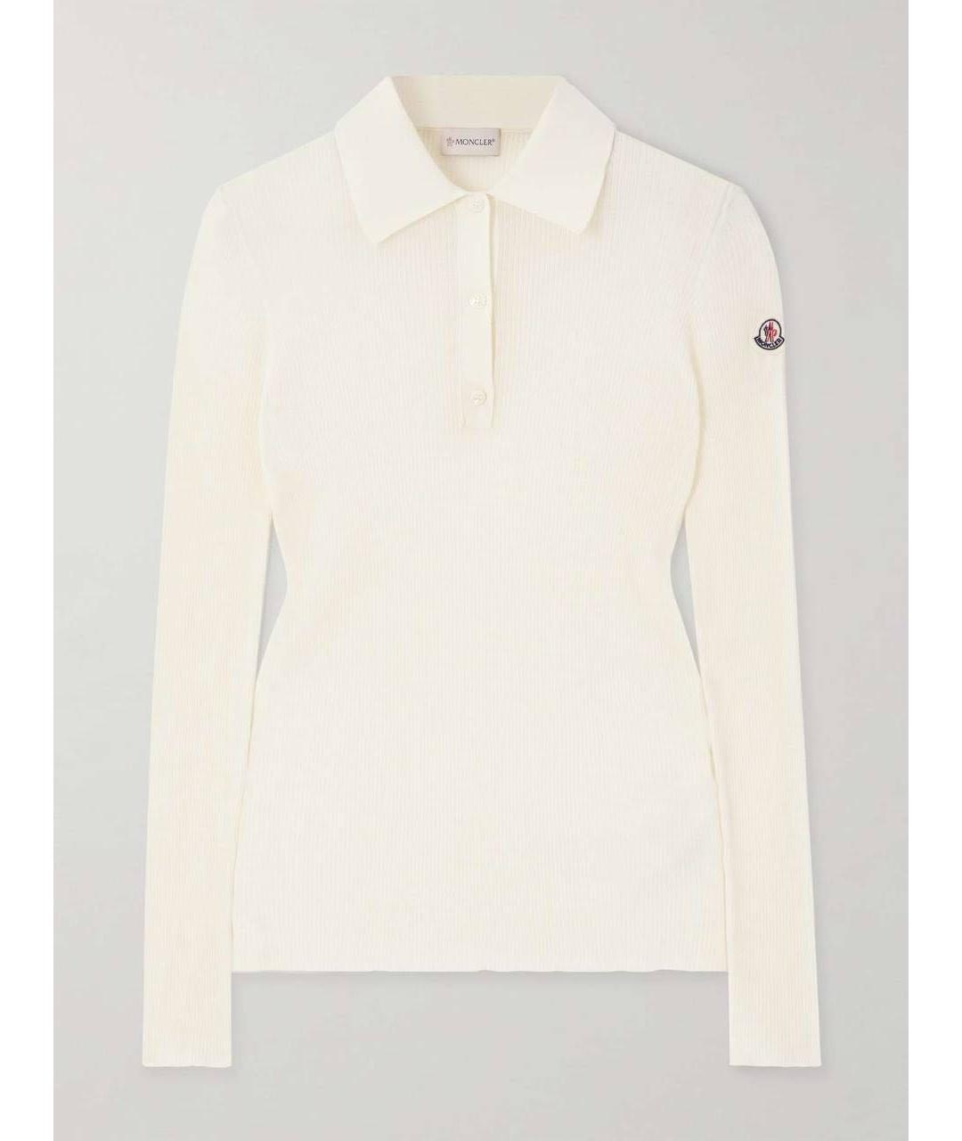 MONCLER Белый хлопковый джемпер / свитер, фото 5