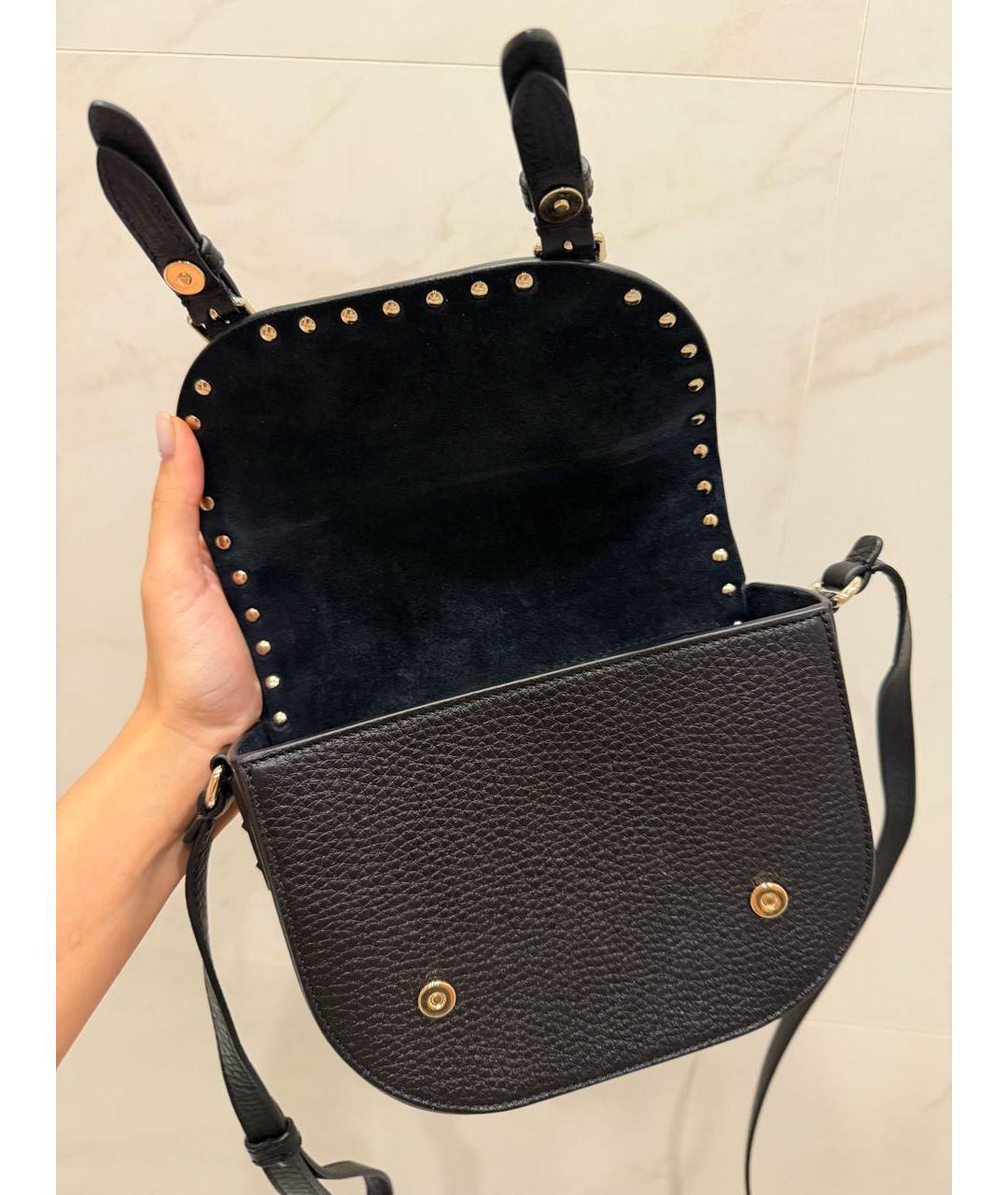 VALENTINO Черная кожаная сумка через плечо, фото 2
