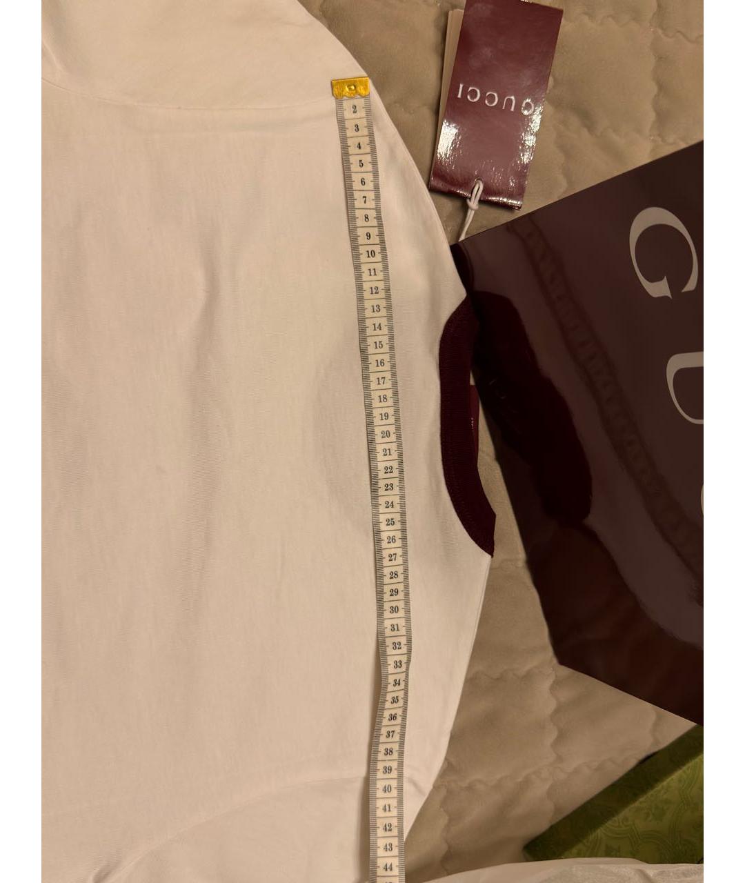 GUCCI Белая хлопковая футболка, фото 3