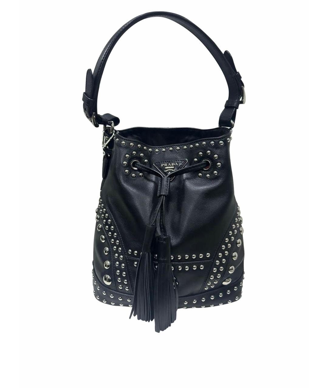 PRADA Черная кожаная сумка тоут, фото 1