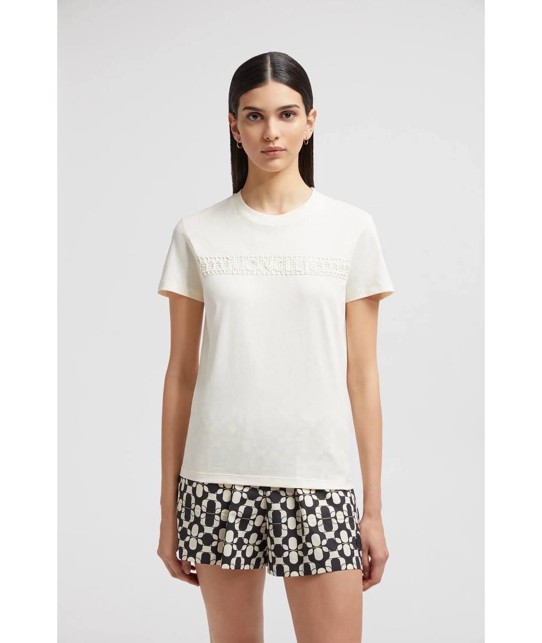 MONCLER Белая хлопковая футболка, фото 2