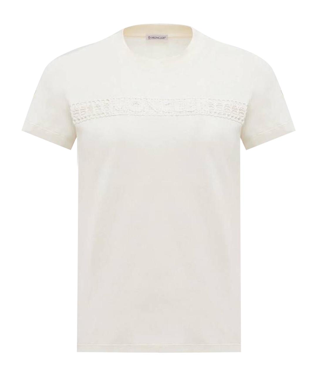 MONCLER Белая хлопковая футболка, фото 1