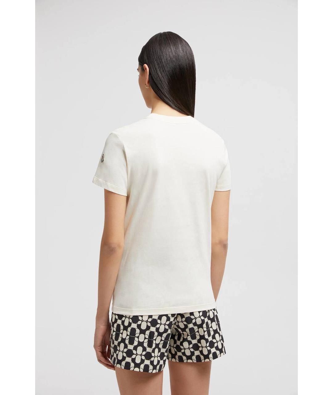 MONCLER Белая хлопковая футболка, фото 5