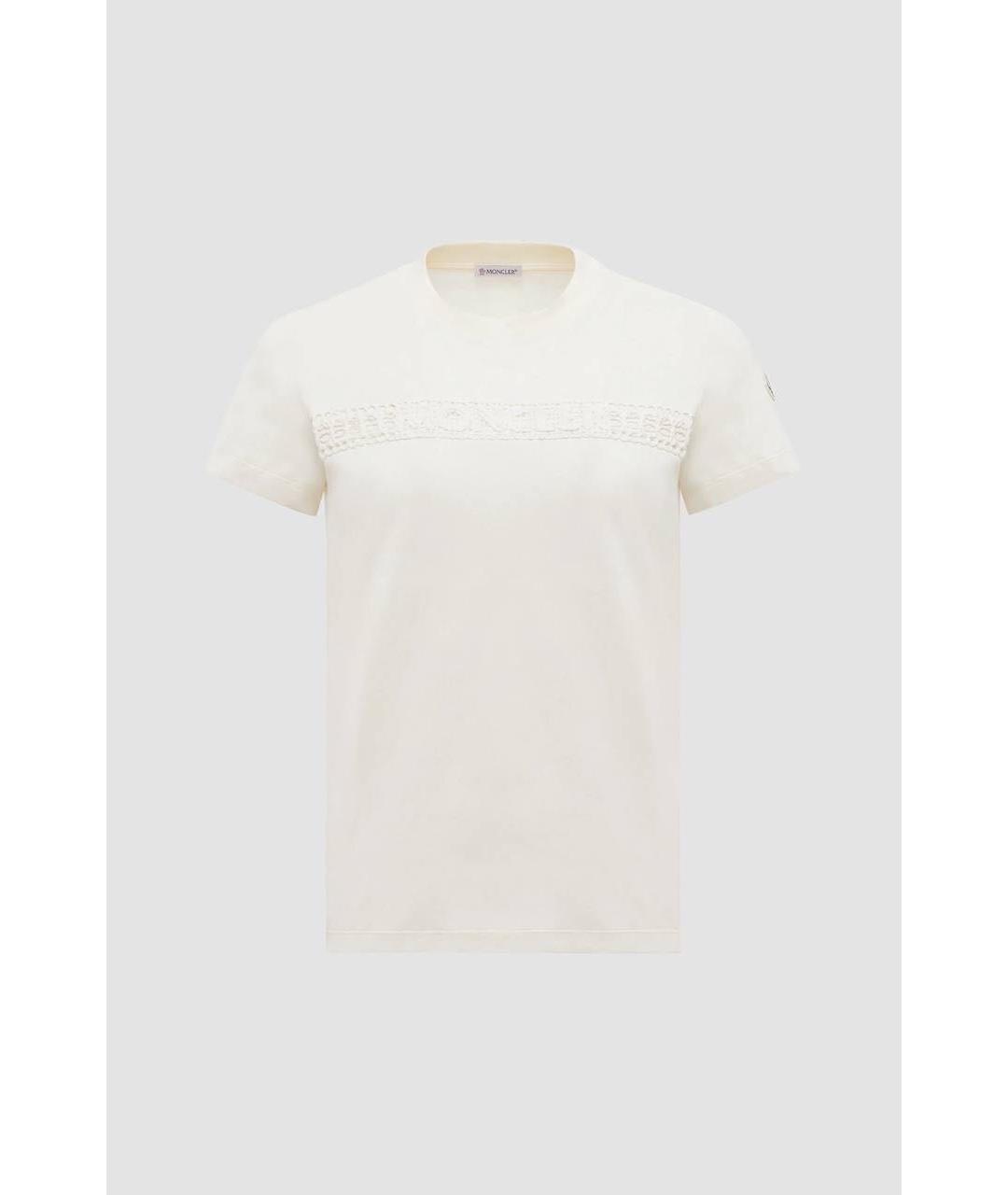 MONCLER Белая хлопковая футболка, фото 6
