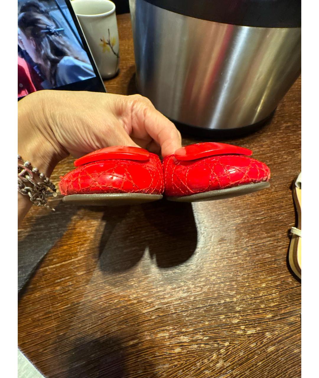 BABY DIOR Красные кожаные туфли, фото 8