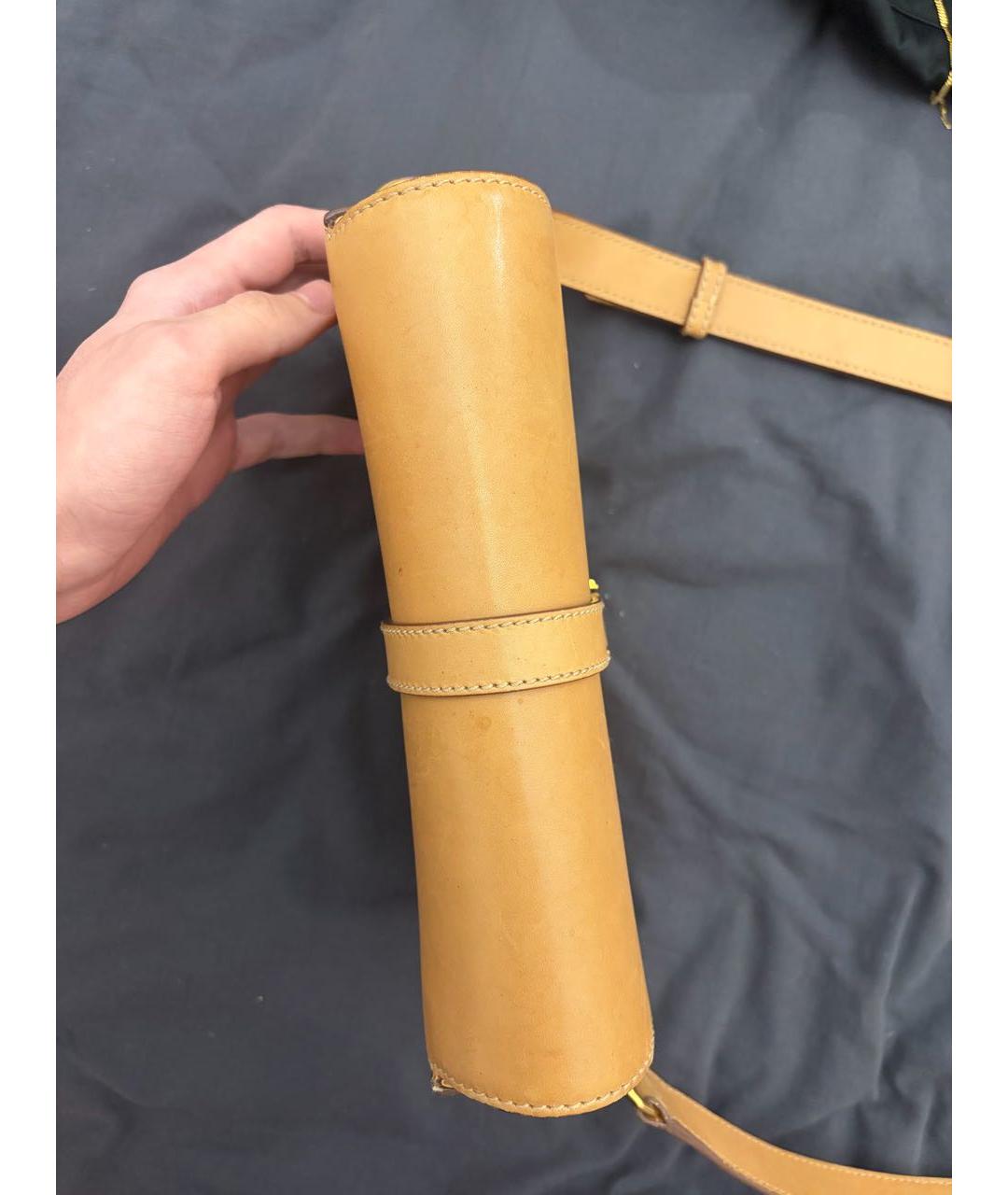 SAINT LAURENT Бежевая кожаная сумка через плечо, фото 5