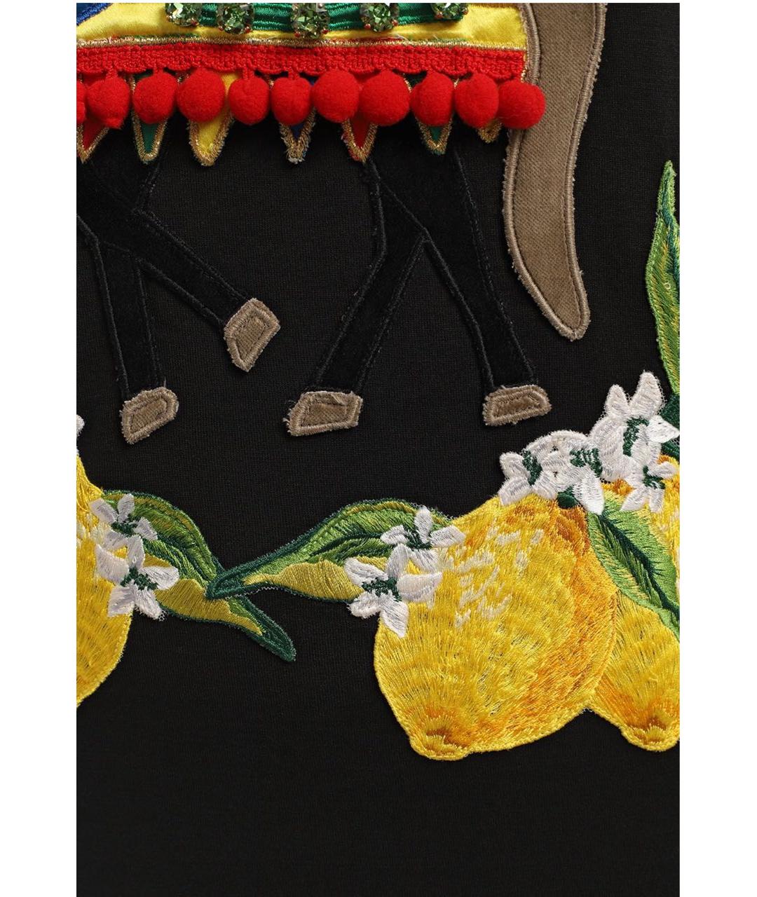 DOLCE&GABBANA Черная хлопковая майка, фото 4