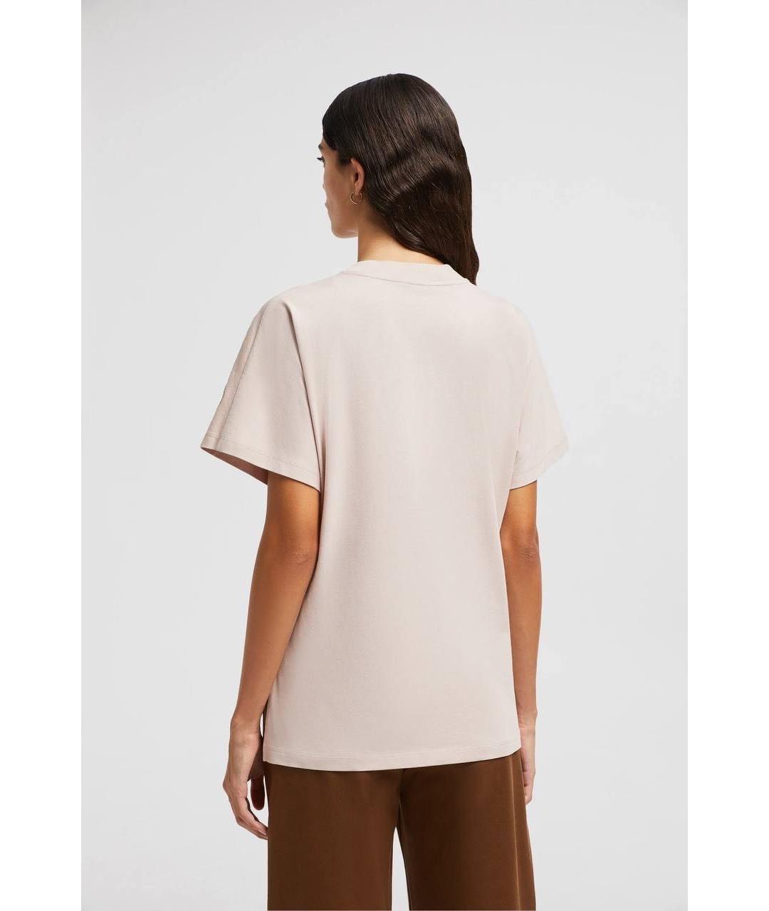 MONCLER Розовая хлопковая футболка, фото 6