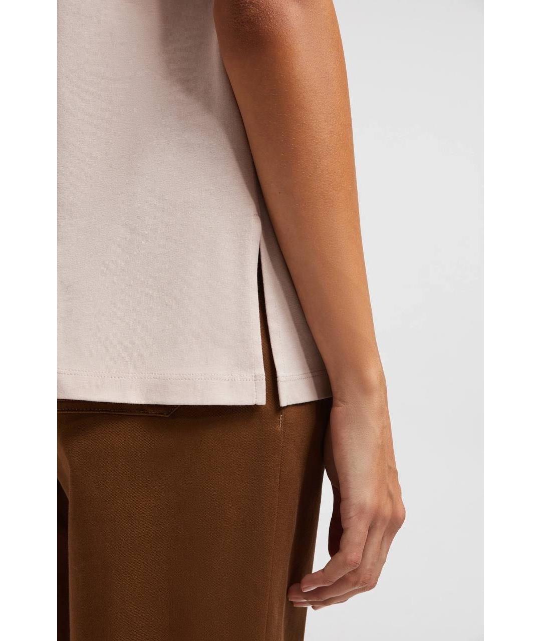 MONCLER Розовая хлопковая футболка, фото 7