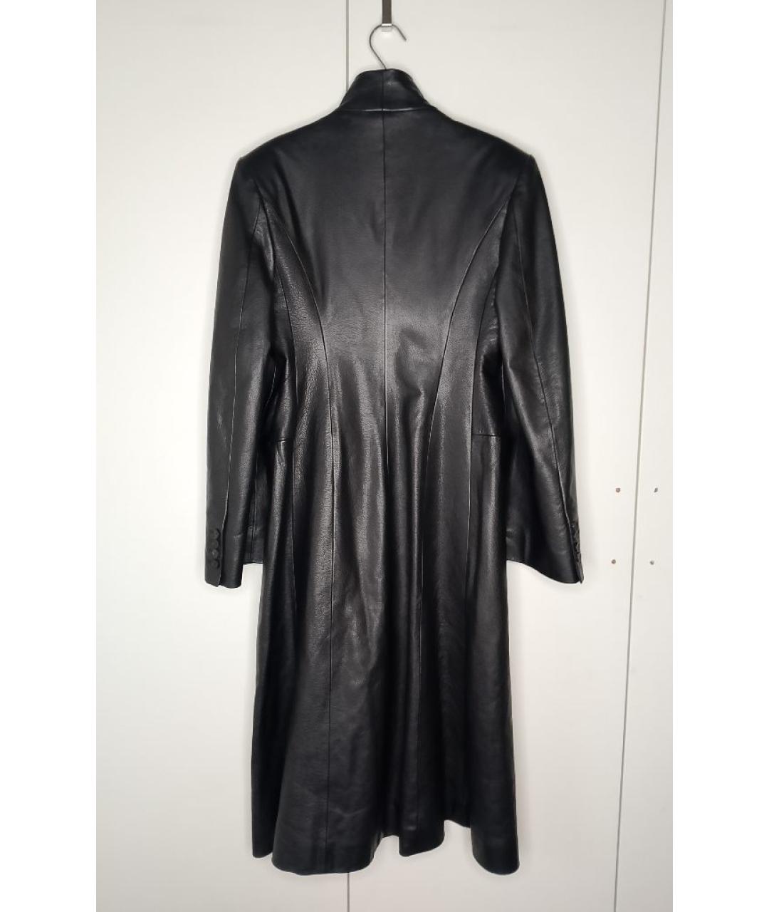 BALENCIAGA Черное кожаное пальто, фото 2