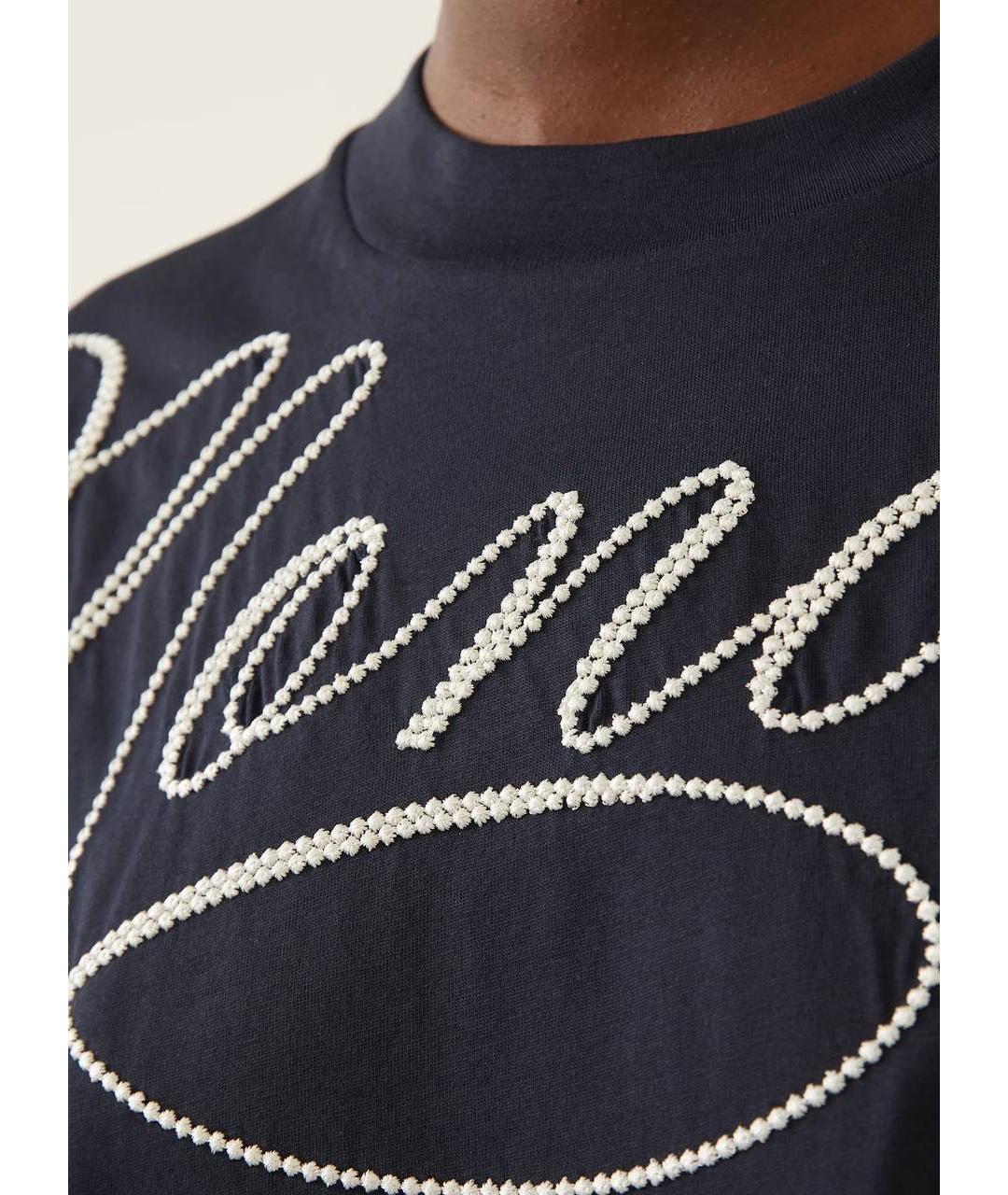 MONCLER Темно-синяя хлопковая футболка, фото 4