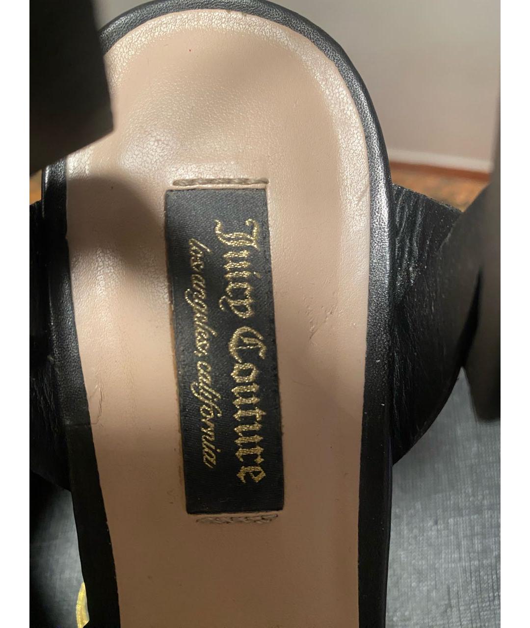 JUICY COUTURE Черные кожаные босоножки, фото 7