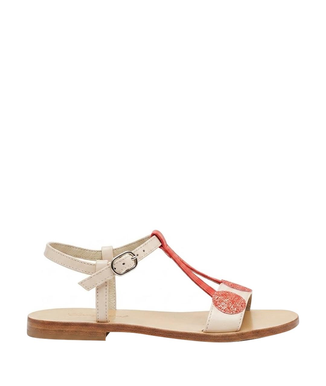 BONPOINT Розовые сандалии и шлепанцы из лакированной кожи, фото 1